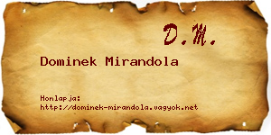 Dominek Mirandola névjegykártya